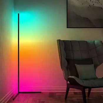 Светодиодный торшер с регулируемой яркостью, синхронизацией музыки с приложением Bluetooth и дистанционным управлением, освещающий торшер для гостиной, спальни, вечеринки lapamax