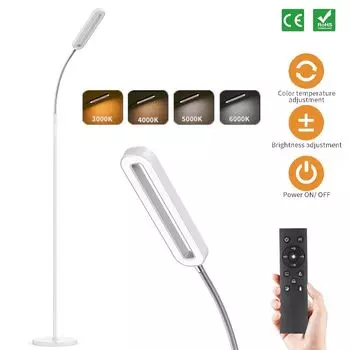 Светодиодный торшер с регулируемой яркостью, светодиодный торшер мощностью 12 Вт, 1200 лм для гостиной с дистанционным и сенсорным управлением, лампа для чтения с 4 цветовыми температурами для офиса в спальне Anten