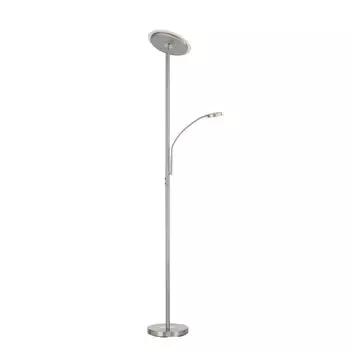 Светодиодный торшер Selltec с дистанционным управлением CCT, изменение цвета теплый белый - холодный белый, с регулируемой яркостью для гостиной, спальни, офиса 11712-55ST, 11713-55ST, серебро