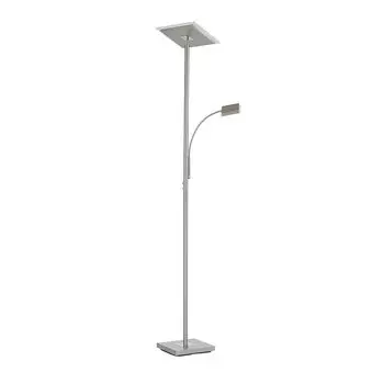 Светодиодный торшер Selltec с дистанционным управлением CCT, изменение цвета теплый белый - холодный белый, с регулируемой яркостью для гостиной, спальни, офиса 11712-55ST, 11713-55ST, серебро