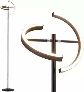 Светодиодный торшер теплого белого цвета, торшер с плавной регулировкой яркости, потолочный прожектор с металлическим основанием, 30 Вт / 3000 К / 2950 лм, напольное освещение для спальни, гостиной, черный Dreamade