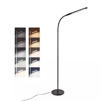 Светодиодный торшер Tomons, яркость торшера с регулируемой яркостью и цветовая температура, плавная регулировка с таймером и функцией памяти, гибкая шея, для гостиной, спальни, офиса, черный