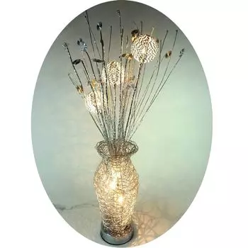 Светодиодный торшер ваза для цветов лампа JOLANDA 5 лампочек Dapo Leuchten, серебро