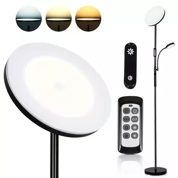 Светодиодный торшер Yakimz 27 Вт, торшер с регулируемой яркостью, современный угловой светильник, офисный кронштейн для чтения, 175 см, потолочный прожектор, черный