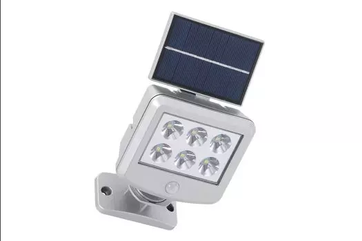 Светодиодный уличный светильник, сенсор, серебристый, 6xLED/0,5Вт, солнечная панель Briloner