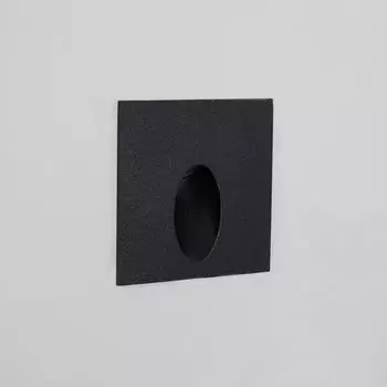 Светодиодный встраиваемый настенный светильник 3Вт квадратный черный Ellis 2700K теплый белый LEDKIA