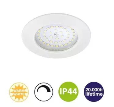 Светодиодный встраиваемый светильник Briloner круглый белый IP44 10,5 Вт 1000 лм теплый белый 3000 К с регулировкой яркости