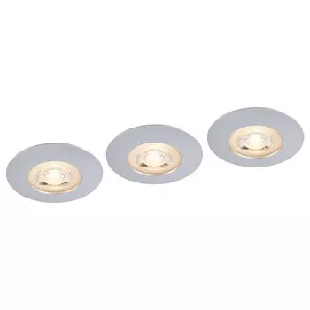 Светодиодный встраиваемый светильник Briloner Kulana II (3 шт), серебряный