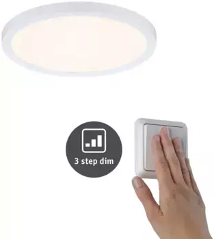 Светодиодный встраиваемый светильник для ванной комнаты Paulmann "Areo", класс защиты IP44, 3-ступенчатая регулировка яркости, 17,5 см, вкл. светодиодную лампу 17,5 см, Высота: 2,6 см, белый