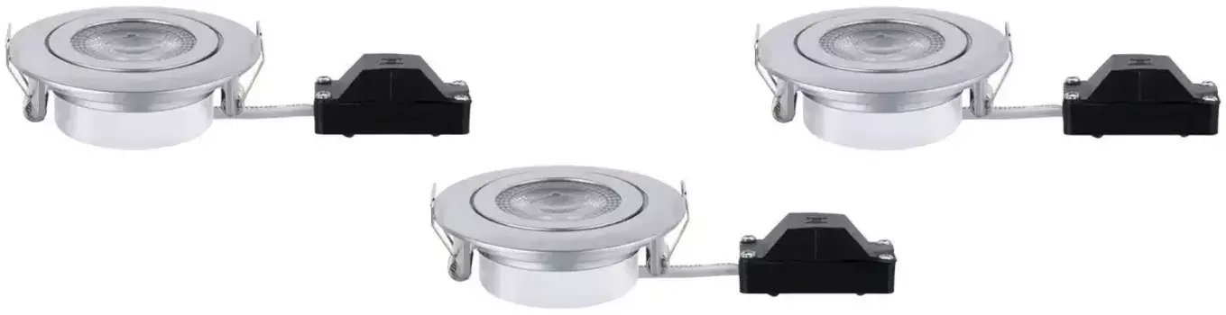 Светодиодный встраиваемый светильник Paulmann, комплект из 3 шт., встроенный светодиод, 8,2 см, цвет chromfarben