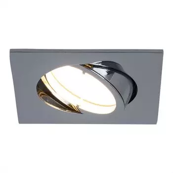 Светодиодный встраиваемый светильник, с регулировкой яркости, хром, квадратный, подвижный etc-shop, белый