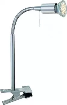 Светодиодный зажимной светильник, металл, матовый никель, флексографская печать, кабель 1,5 м etc-shop, серебро