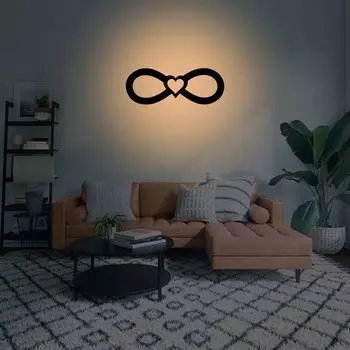 Светодиодный знак бесконечности, свадебный подарок в черном цвете #62 LEON-Folien, черный