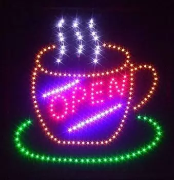 Светодиодный знак ОТКРЫТО 5 Miobo