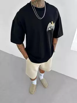 Светоотражающая футболка оверсайз Dea черная ablukaonline