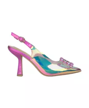 Светоотражающие туфли лодочки с квадратным носком Alma En Pena, розовый