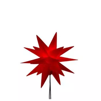 Световая звезда 3D-звезда красный складной светодиод | 25 см x В 90 см пластик | Пуансеттия освещает функцию таймера, включая лампочки | Шип земли | Батарея заряжена Cepewa