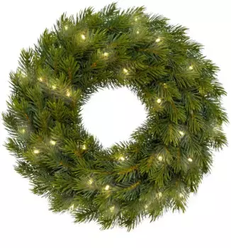 Световой декоративный венок Creativ "Рождественские украшения на улице", 40 светодиодов, 107 сосновых кончиков Creativ light 42 см, зеленый