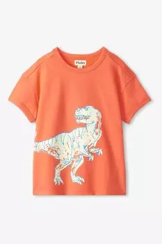Светящаяся футболка с изображением динозавра Hatley, оранжевый