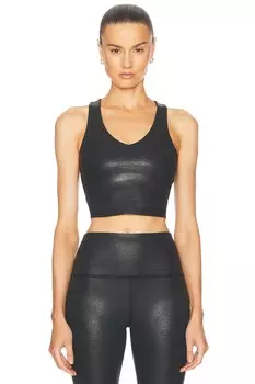 Светящаяся укороченная майка Beyond Yoga, цвет Black Foil