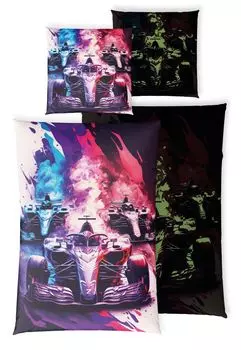 Светящееся в темноте постельное белье + 10 игр детское постельное белье 135х200 машинка постельное белье гоночный автомобиль Carpe Sonno