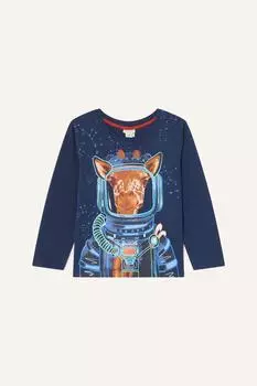 Светящийся в темноте топ с длинными рукавами Space Giraffe Monsoon, синий