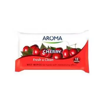 Свежие и чистые вишневые салфетки 15 шт Aroma