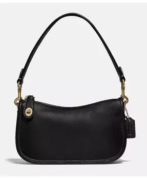 Свингер 20 в дубленой коже Coach, черный