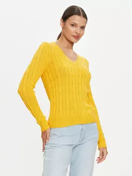 Свитер 211891640022 приталенного кроя Polo Ralph Lauren, желтый
