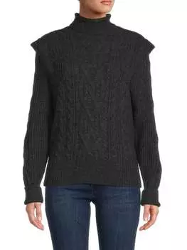 Свитер 360 Cashmere вязаный из шерсти и альпаки, черный