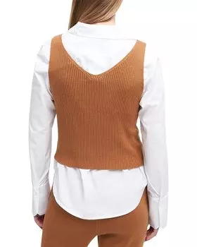 Свитер 7 For All Mankind Crop Sweater Tank, кэмел