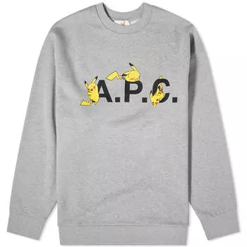 Свитер A.P.C. X Pokmon Pikachu Crew, цвет Heathered Light Grey
