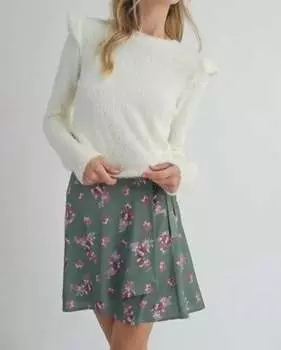 Свитер Abigail с отделкой воланами цвета слоновой кости Sadie & Sage