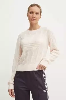 Свитер adidas Originals из смесовой шерсти, розовый