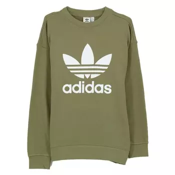 Свитер adidas Sweater Trefoil Crew, зеленый