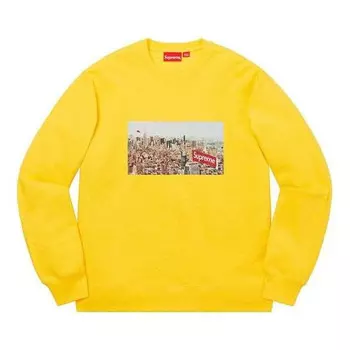 Свитер aerial crewneck 'yellow multi-color' Supreme, желтый