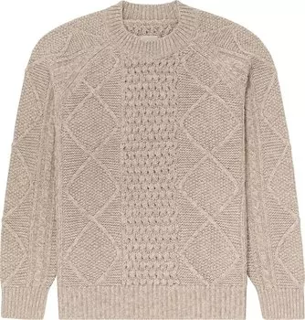 Свитер Aim Leon Dore Cable Crewneck Sweater 'Oatmeal', загар