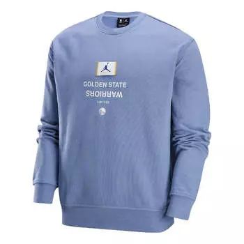 Свитер Air Jordan Golden State Warriors Courtside NBA Fleece Crew-Neck Sweatshirt Asia Sizing 'Ashen Slate', синий