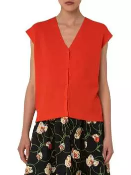 Свитер Akris Punto вязаный без рукавов, красно-желтый