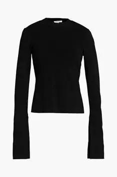 Свитер эластичной вязки с вырезами FRAME, черный