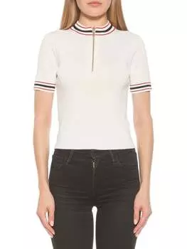 Свитер Alexia Admor Phoebe с молнией в четверть талии, белый