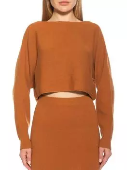 Свитер Alexia Admor в рубчик с рукавами «летучая мышь», коричневый