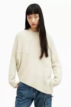 Свитер Allsaints с замком и круглым вырезом All Saints, бежевый