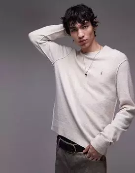 Свитер AllSaints Statten из смеси шерсти и черепа овсянки