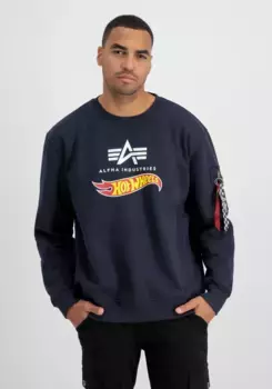 Свитер Alpha Industries " Alpha Industries Мужчины - Толстовки Свитер с флагом Hot Wheels", синий