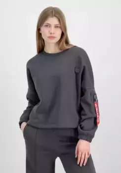 Свитер Alpha Industries "Женщины Alpha Industries - Толстовки X-Fit Label OS Sweater Wmn", серый
