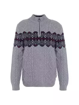 Свитер Alwinton косой вязки с полумолнией до половины Barbour, серый