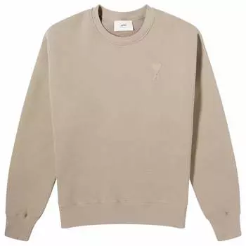 Свитер Ami Paris Embossed Heart Crew Sweatshirt, цвет Light Taupe