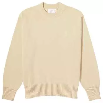 Свитер Ami Paris Tonal Heart Crew Neck Jumper, цвет Cream