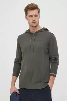 Свитер Andre из смесовой шерсти Pepe Jeans, зеленый